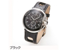 VERSUS(ヴェルサス) COMPASS CHRONO レザーウォッチ A13LCQ A13LCQ909A009／ブラック